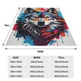 thumbnail image 3 of Zufioo Tie-Dye Wolf Head Fleece Blanket Queen Size,Plush Bed Blanket,Ultra Soft Throw Blanket,Plush Fuzzy Cozy Blanket Perfect for Bed,Couch-40"x30", 3 of 7