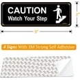 thumbnail image 6 of 4 Pack Caution Watch Your Step Sign for Floor, Acrylic with Symbols 3M Self-Adhesive for Home and Business Restaurants Offices 9"x3" Black Gold Easy to Mount Outdoor or Indoor Use Black, 6 of 7