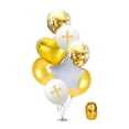 thumbnail image 2 of 8 Uds Globos De Pascua Suministros De Fiesta Látex Para Bautismo Hogar Religioso Oro Sunnimix globos de látex impresos de 12 pulgadas, 2 of 8