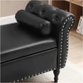 thumbnail image 3 of JERFIT Modern Black PU Storage Ottoman Bench with Lift Top Lid and Pillow for Bedroom, Living Room, Entryway, 3 of 6