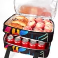 thumbnail image 5 of Musical Note Double Layered Insulated and Refrigerated Lunch Bag with Two Compartments, Large Capacity, and Hand Carry Handle - 7.1x11.4x16.1 Inches, 5 of 6