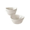 overandback Porcelain Serve Bowl, Diamond Texture, Set of 4, White