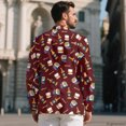 thumbnail image 3 of HELLHERO Whiskey Cigar Print Mens Blazer, One Button Lightweight Polyester Sport Coat for Office Work and Groom Wear, 3 of 8