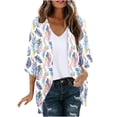 thumbnail image 2 of Vmvidoty Summer Womens Floral Long Sleeve Cardigan Lightweight Open Front Casual Loose Fit Vest with Pockets 2027 Multicolor S, 2 of 5