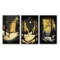 thumbnail image 2 of Designart "Winter Trees in Snowy Mountain Forest I" Landscape Forest Wall Art Set Of 3 - Forest Yellow Gallery Wall Set For Home Decor, 2 of 6