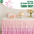 thumbnail image 5 of RTC Group 100% Polyester Tulle Ruffle Table Skirt Cover 6ft, 72 x 30 - Birthday Parties, Wedding, Party Decorations, Gradiant Pink, 5 of 10