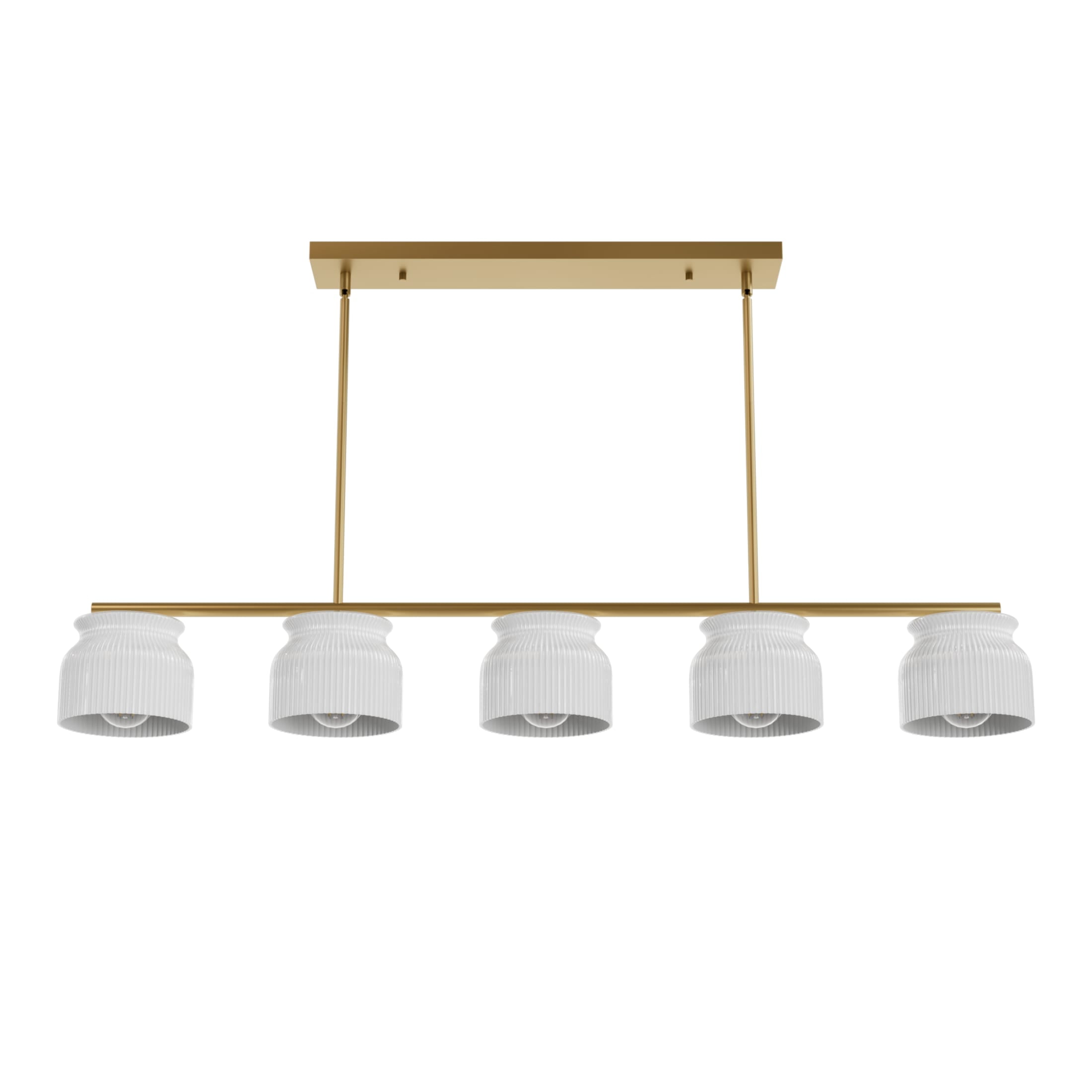 Hunter - Harlowe 5-light Luxe Gold, Extra Large Chandelier, Dimmable, Modern Style, Linear Shaped, for Bedrooms, Dining, Living Rooms - 13180