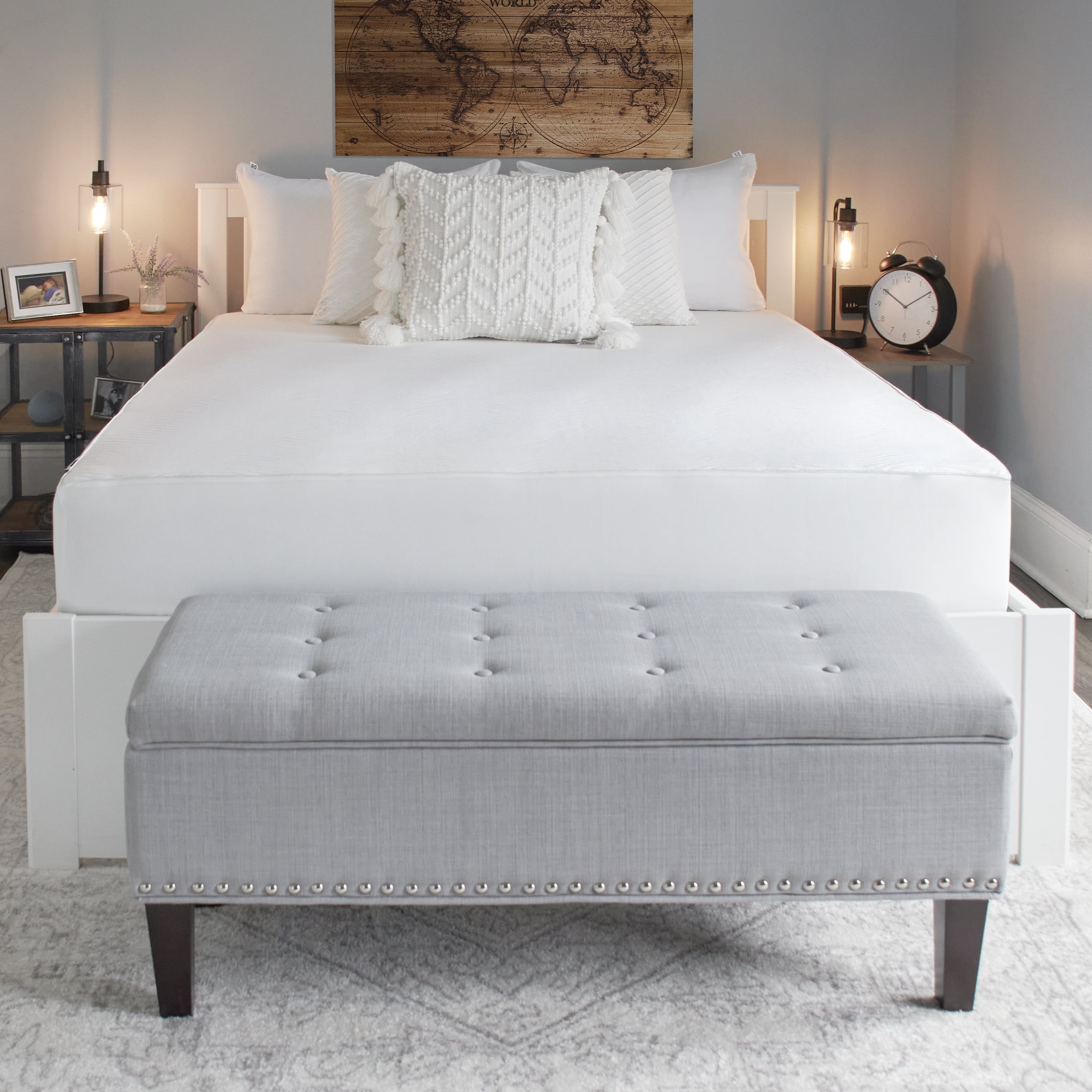 Sealy Luxury Knit Mattress Cover Protector, King, White- Fitted Waterproof Stain Release
