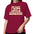 thumbnail image 2 of Smartprints Peace Love & Sunshine Women's T-Shirt Cardinal Red, Cotton, M, 2 of 4