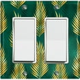 thumbnail image 1 of Metal Light Switch Plate Cover Tropical Jungle Palm Leaves Yellow Green JGL003, 1 of 13