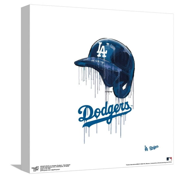 Gallery Pops MLB Los Angeles Dodgers - Drip Helmet Canvas Wall Art, Unframed Version, 12" x 12"