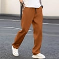 thumbnail image 2 of FRSASU Mens Active Fleece Athletic Baggy Sweatpant Basic Running Drawstring Workout Wide-Leg Sweat Pants Orange, 2 of 7