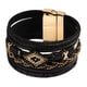 thumbnail image 5 of Pulsera multicapa envolvente, joyería, regalo, brazalete de cuerda trenzada para mujeres y hombres Negro, 5 of 9