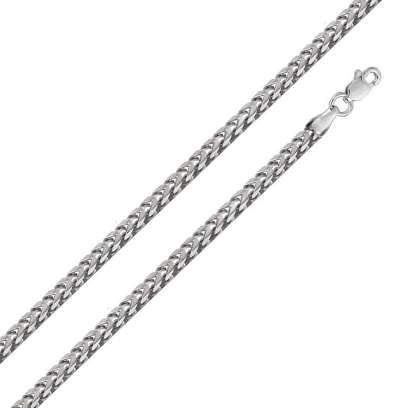 Rhodium Plated 925 Sterling Silver Hollow Round Franco Chain 5.3mm Made in Italy 20" Jewelry Female