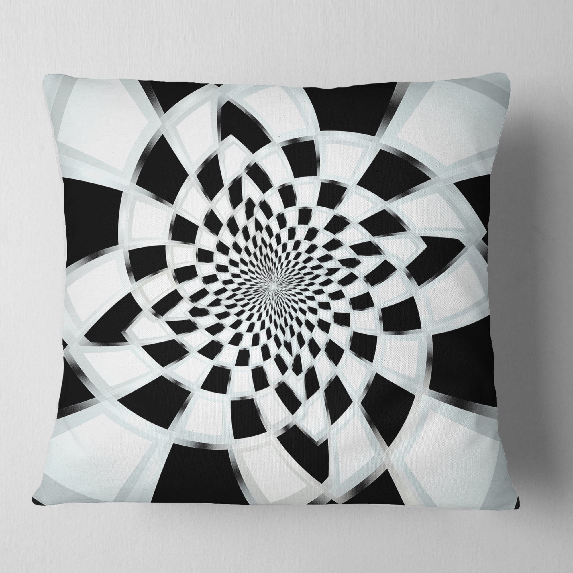 Designart Abstract Spiral Fractal Design - Abstract Throw Pillow - 16x16