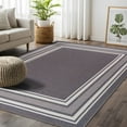 thumbnail image 4 of Beverly Rug Indoor Bordered Area Rugs, Non Slip Rubber Backing Modern Living Room Area Rug, Gray, 5'x7', 4 of 11