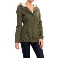thumbnail image 3 of Womens Faux Fur Hoodie Sherpa Lined Military Safari Utility Fashion Parka Jacket, 3 of 6