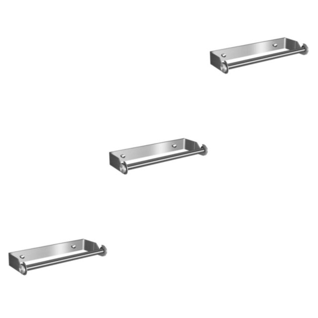 Unatoiry Paper Dispenser Towel Holder Space-saving Wall-mounted Punch-free Countertop Storage Bracket Accessory Household Silver 3Set