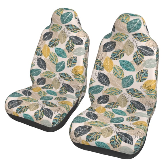 Vsdgher Vintage Leaves Automotive Seat Covers for Cars Trucks and SUVs – Car Seat Covers for Truck Seat Protectors Set of 2