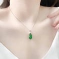 thumbnail image 3 of 14K Gold Vintage Jade Necklace, Natural Agate Waterdrop Pendant, Classic Jewelry Gift for Women, 3 of 5