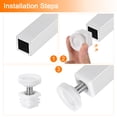 thumbnail image 5 of Furniture Leveling Feet, 8 Sets 20 x 20mm Square Insert Furniture Adjustable Leveler, M8 Thread End Caps (White), 5 of 6