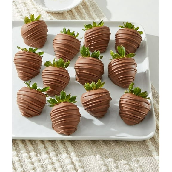 From You Flowers - Belgian Milk Chocolate Covered Strawberries - 12 Pieces for Birthday, Anniversary, Get Well, Congratulations, Thank You, All Occasions