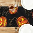 thumbnail image 4 of Happy Halloween Table Runner Black and Orange Rectangle Runner with Evil Pumpkin for Holiday Kitchen Dining Table Decoration or Home Party Decor 13 x 90 Inch, 4 of 6