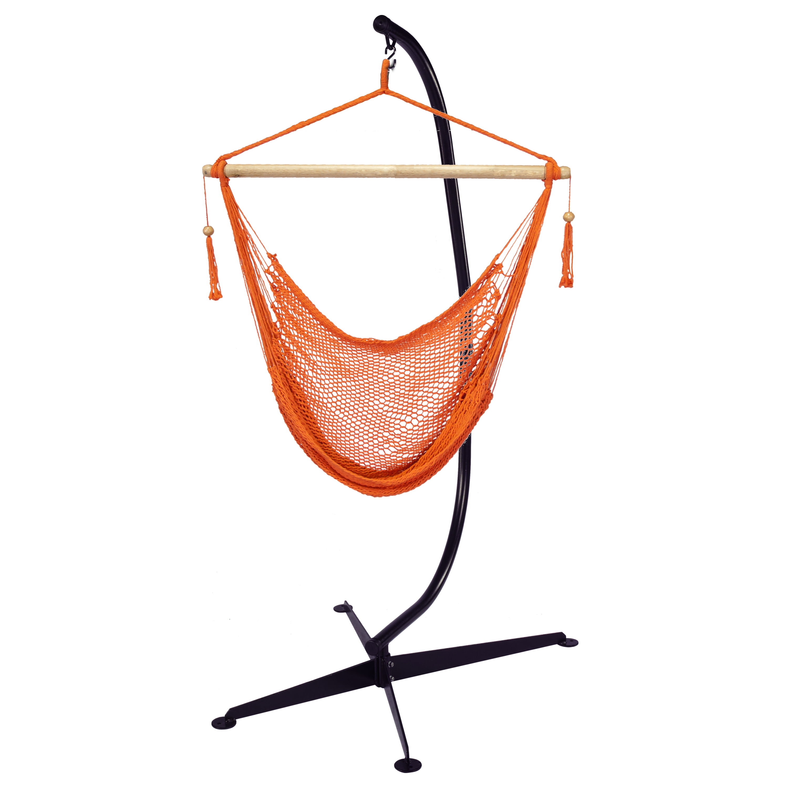 Bliss Hammocks Island Rope Hammock Chair W/ Spreader Bar - Orange, 60" L x 40" W