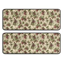 Kitchen Rugs Sets Of 2,Beige Christmas Pine Cone Pattern Anti Fatigue Kitchen Mat Rugs Non Slip Washable,Decorative Kitchen Floor Mats for Kitchen,Sink,Laundry,17"x47" 17"x47"