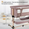 thumbnail image 3 of Nordmiex Baby Bassinet 3 in 1 Adjustable Bedside Sleeper Bed for Infant Baby with Breathable Net, Khaki, 3 of 8
