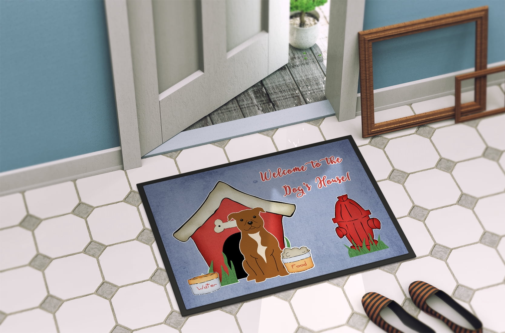 Dog House Collection Staffordshire Bull Terrier Brown Door Mat