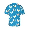 thumbnail image 3 of Fotbe Cartoon Chicken Hawaiian Shirt for Men Unisex Summer Beach Casual Short Sleeve Cotton Linen Button Down Shirts-XX-Large, 3 of 9
