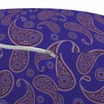 thumbnail image 2 of Paisley Pouf Cover with Zipper, Oriental Persian Culture Style Ethnic Leaves Motif in Ornamental Effects, Soft Decorative Fabric Unstuffed Case, 30" W X 17.3" L, Blue Violet Purple, by Ambesonne, 2 of 3