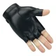 thumbnail image 5 of Negro 1 Par De Cuero De La Pu Guantes De Medio Dedo Hombres, 5 of 8