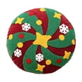 thumbnail image 2 of Soft Velvet Round Tufted Throw Pillow with Star Snowflake Ball Motifs, Christmas Embossed Decorative Cushion for Sofa Couch Bed and Living Room Decor (Multicolor), 2 of 6