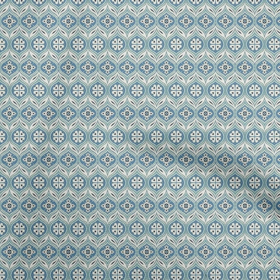 oneOoneCottonCambricLightBlueFabricAsianIkatQuiltingSuppliesPrintSewingFabricByTheYard42InchWide