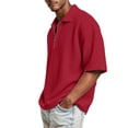 thumbnail image 5 of HAJWOH Mens Quarter Zip Golf Polo Shirts Casual Short Sleeve Waffle Pullover Sweater Top Light Outdoor Sport Shirt, 5 of 5