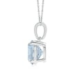 thumbnail image 2 of ANGARA Natural Prong-Set Round 1.6 ct Aquamarine Pendant with Diamond Bale in 14K White Gold for Women (Size-8mm) | March Birthstone, Anniversary, Jewelry Gift for Women | Natural Aquamarine Necklace, 2 of 9