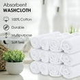 thumbnail image 5 of Soft Textiles Ring Spun Cotton Washcloth Set, Washcloths for Body and Face, Soft and Absorbent White Wash Cloths Made from 100% Cotton, 24-Pack, 12x12 Inch, 5 of 7