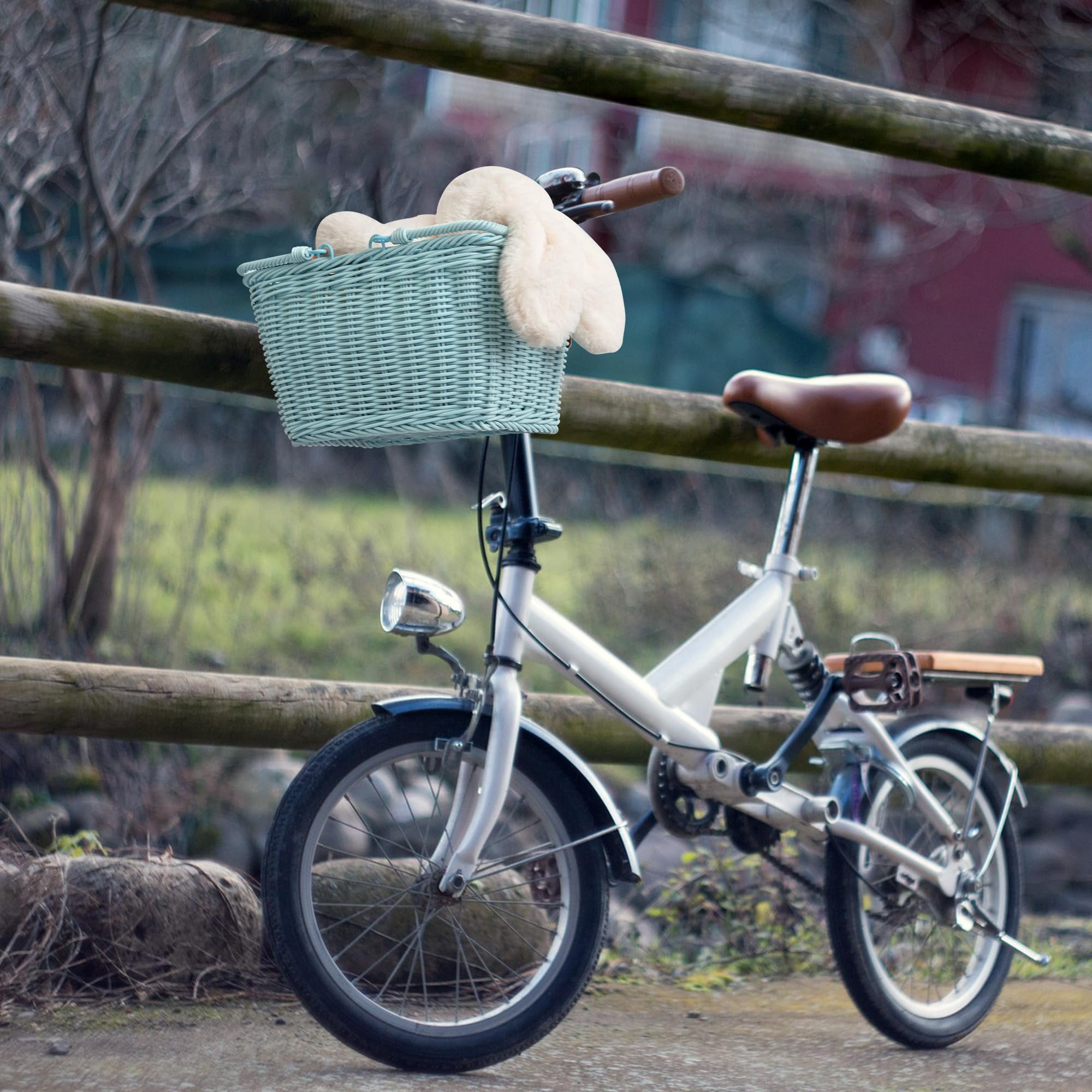 Bike Basket, Front Bicycle Bike Baskets, Small Wicker Bike Basket , Small Wicker Basket for Bike, 1-Pack