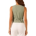 thumbnail image 4 of INSPIRE CHIC Women's Vest Sleeveless Button Down V Neck Crop Waistcoat Army Green S, 4 of 6