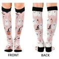 thumbnail image 4 of FORMRS Womens Knee High Socks Casual Long Thick Travel Daily Wear, 1 Pair, Pink Halloween Ghosts, 4 of 6