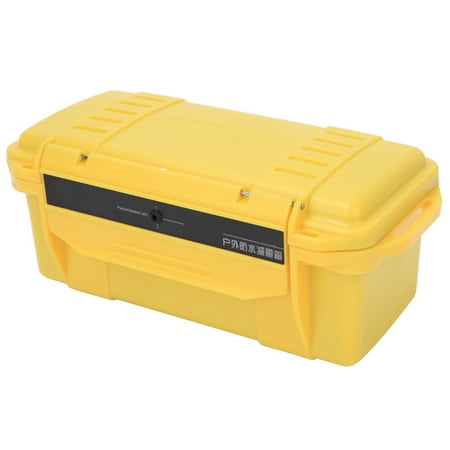 

Tebru Outdoor Waterproof Tool Box ABS Strengthen Hard Plastic Yellow Outdoor Shockproof Waterproof Tool Box Storage Case with Buffer Cushion