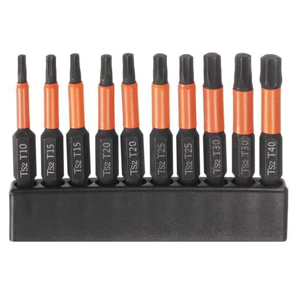 Uxcell 6pcs T10-T40 Torx Head Screwdriver Bit Set 2" Long 1/4" Hex Shank Screw Drivers
