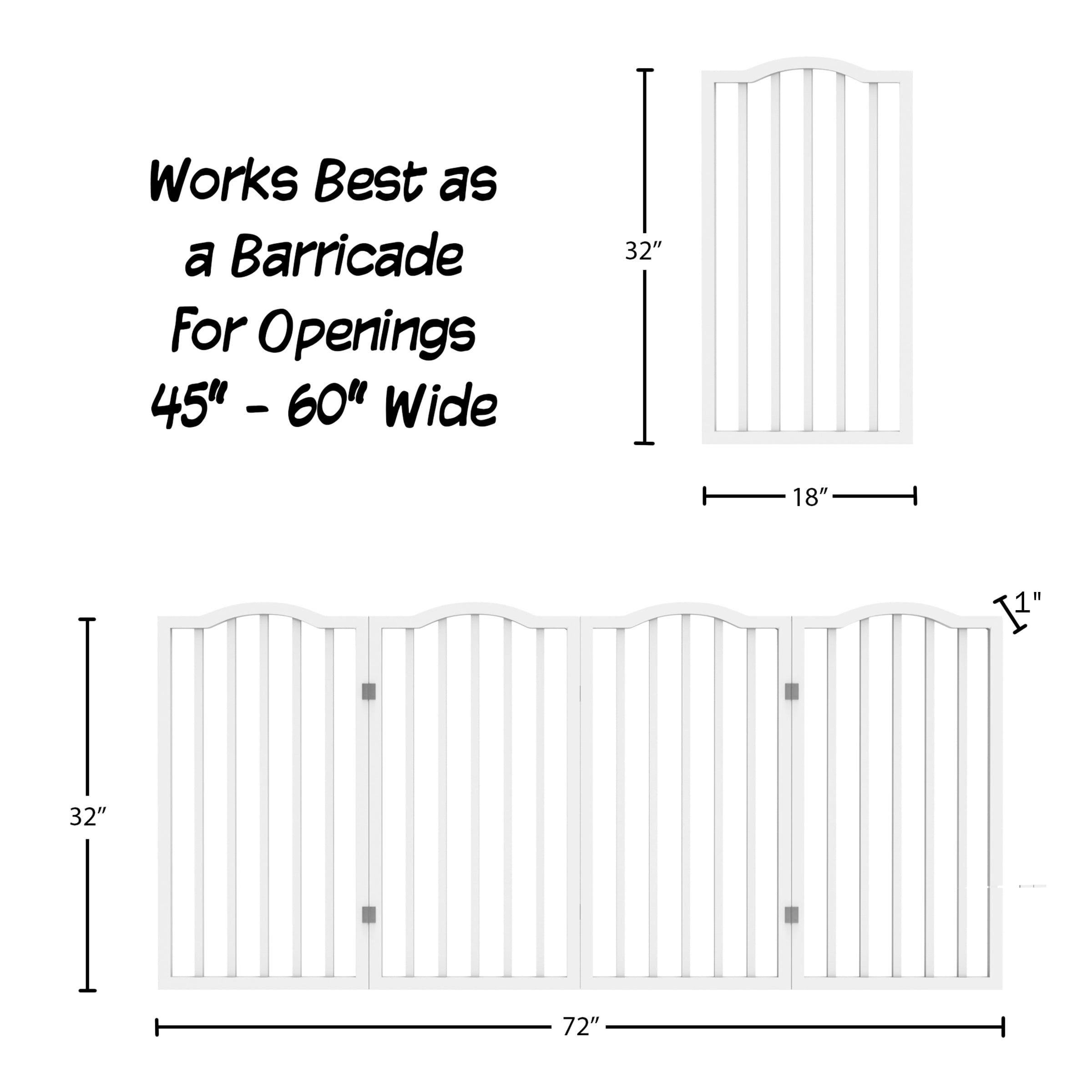 PETMAKER 4-Panel Indoor Foldable Pet Gate for Stairs or Doorways (White)