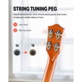 thumbnail image 2 of Ukelele Donner Soprano de 21 pulgadas para principiantes, paquete para principiantes, color naranja, 2 of 7