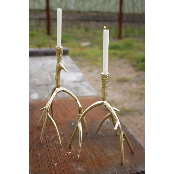 2 Pc Set Deer Antler Shaped Taper Candle Holders