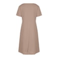 thumbnail image 4 of AherBiu Summer Dresses for Women Casual Loose Fitting V Neck Short Sleeve Tshirt Tunic Dress with Pockets, 4 of 6