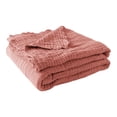 thumbnail image 2 of CHENjy Muslin Cotton Blanket, Organic Cotton Lightweight Summer Blanket, Fluffy Soft Throw Blanket for Bed, 59" x 78.7", Pink, 2 of 7