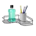 thumbnail image 1 of Estante triangular de hierro negro, montaje adhesivo sin perforaciones para maximizar el espacio en cualquier rincón, ideal para baño, cocina, oficina o lavandería., 1 of 6